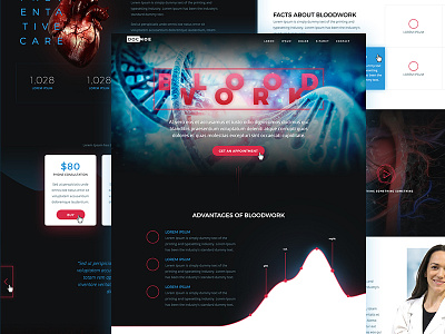 Medical blood dark design doctor heart homepage interface medical stats ui web website