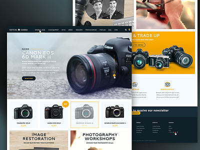 Camera Shop branding camera ecommerce home homepage page photography shop ui ux web website