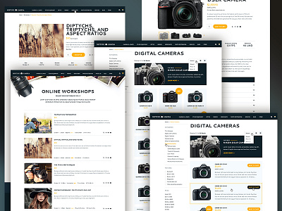 Camera Shop blog camera ecommerce home homepage page photography product shop ui web website