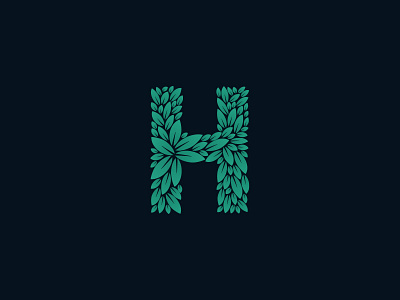 H Logo brand design green h icon landscape leaf logo mark monogram