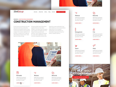 Construction Services construction design home icons management page services web website