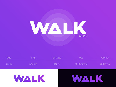 Walk Logo app brand color design gradient icon id ios logo mark type typography