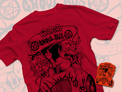 Ghoulbus brand cartoon design illustration print shirt sticker tshirt