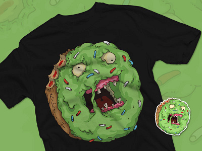 Donut Monster Shirt apparel design donut illustration monster print shirt sticker tshirt zombie