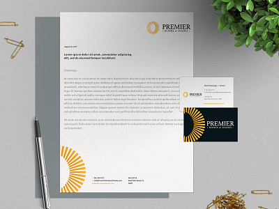 Premier Branding brand branding cards corporate design icon id letterhead logo mark mockup print