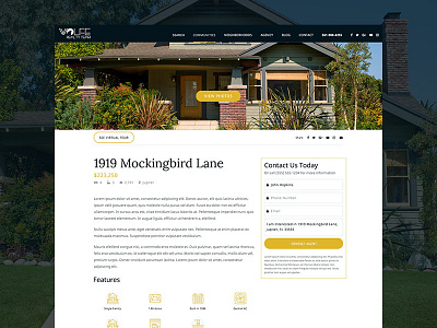 Real Estate Property Page design home interior modern nav page property real estate ui web website