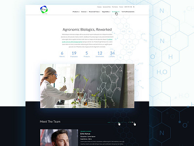 Company Page about bio company design home nav page science ui web website