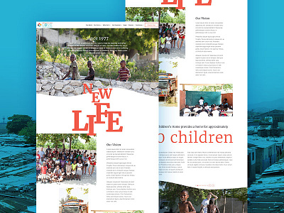 New Life about charity company history home homepage type typography web website