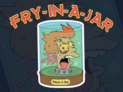 Fry-In-A-Jar art cartoon design futurama illustration print print design sticker sticker art zombie