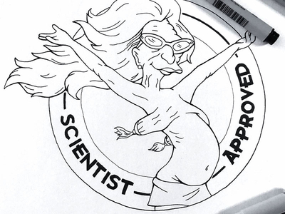 Scientist Approved - Drawing badge brand design drawing illustration lettering logo marker pride scientist sketch sticker typogaphy