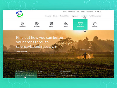 Agriculture BioScience Homepage agriculture design farming home homepage icons nav slide ui web website