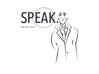 men's speak english logo logotype school