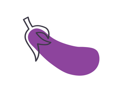 Eggplant agriculture eggplant flat icon illustration vegetable