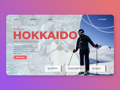 Hokkaido Travel Landing Page UI UX Web Design