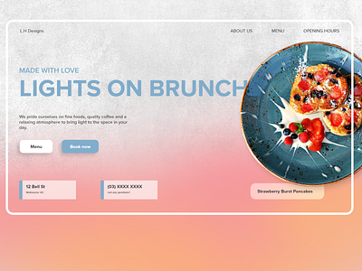 Simple Light Brunch Landing Page Website Design branding dailyui design flat graphic design minimal ui ux web website