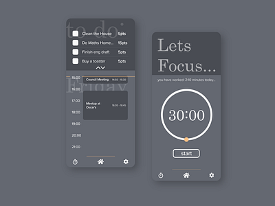A simplistic organization and timer app UI Design app design flat minimal mobile mobile app design modern simplistic typography ui ux xd