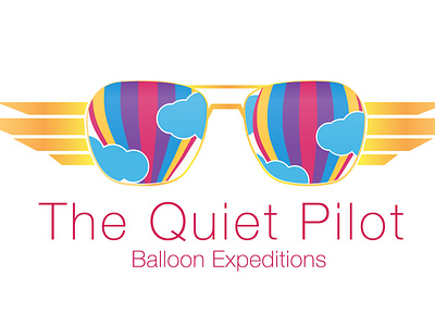 The Quiet Pilot (Hot Air Balloon Rides) 80s aviators branding dailylogochallenge design hotairballoon logo pilot productdesign vector wings