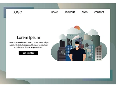 Landing Page World Is Not Save Coz Coronavirus corona coronavirus covid 19 disease epidemic health illustration infection landing landing page medical medicine outbreak pandemic pneumonia protection quarantine vector viral virus