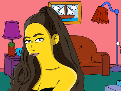 Ariana Grande for Yellow Cartoon Character ariana grande art artist character characterdesign illustration simpsons simpsonstyle yellowcartoon yellowcharacter