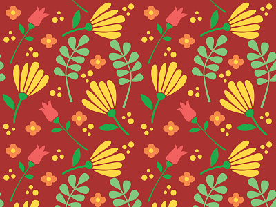 Flower Seamless Pattern art design flat floral flower icon illustration minimal pattern seamless vector website