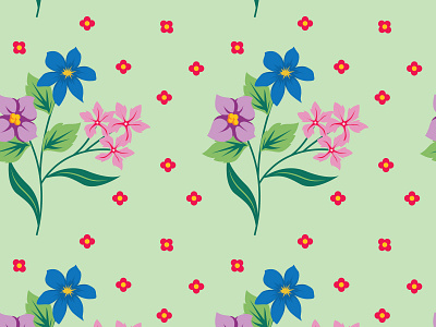 Flower Seamless Pattern art design flat floral flower icon illustration minimal pattern seamless vector website