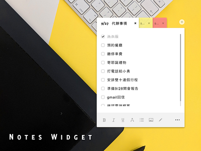 Notes Widget design ui ux