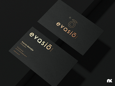 Gold card business "Evasio studio" business card design business card gold card business graphic print graphics graphism inspiration business card logo logo concept logo inspiration luxury business card photographer business card studio card