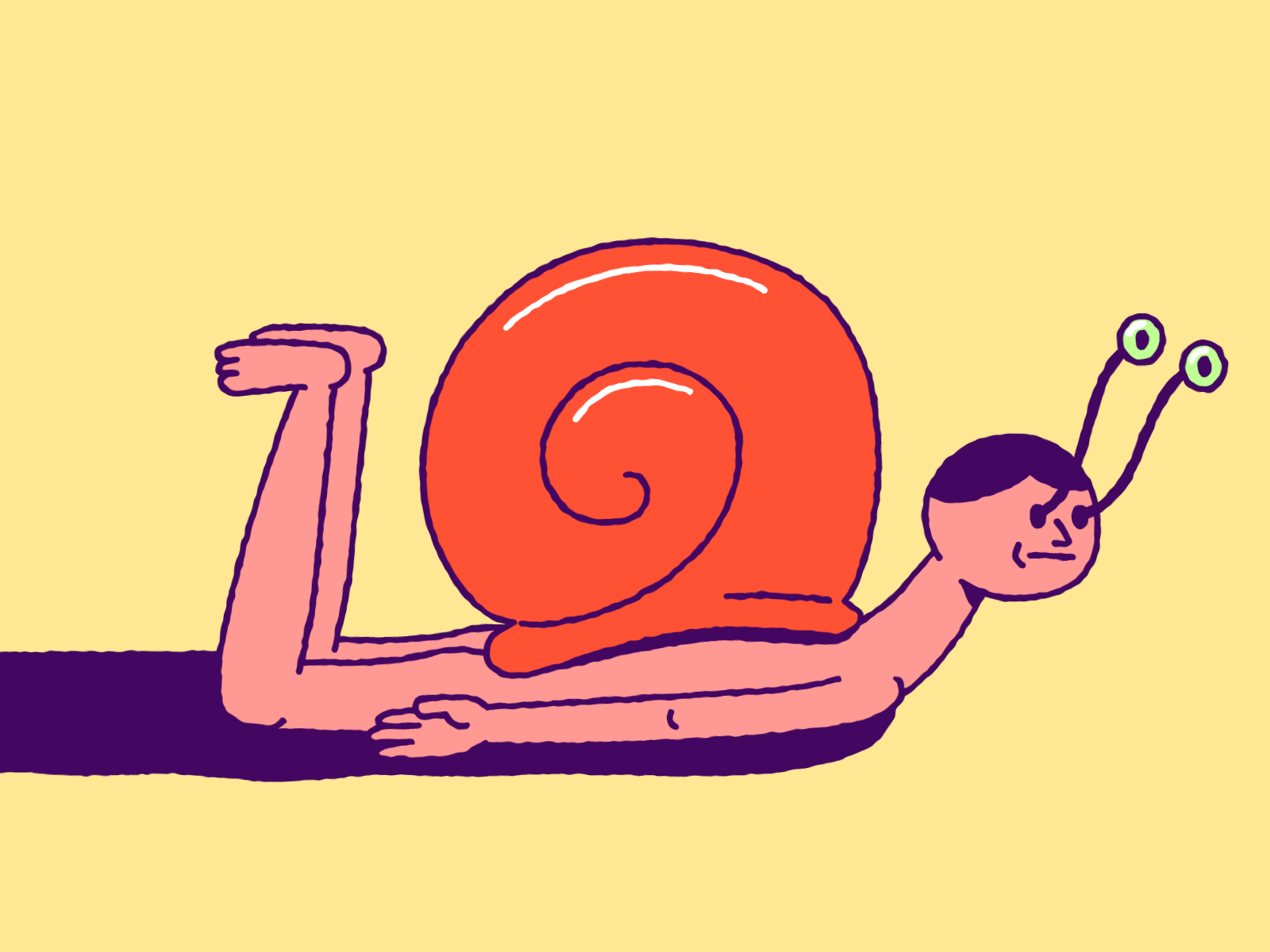 Snail Man animation character gif loop shells snail