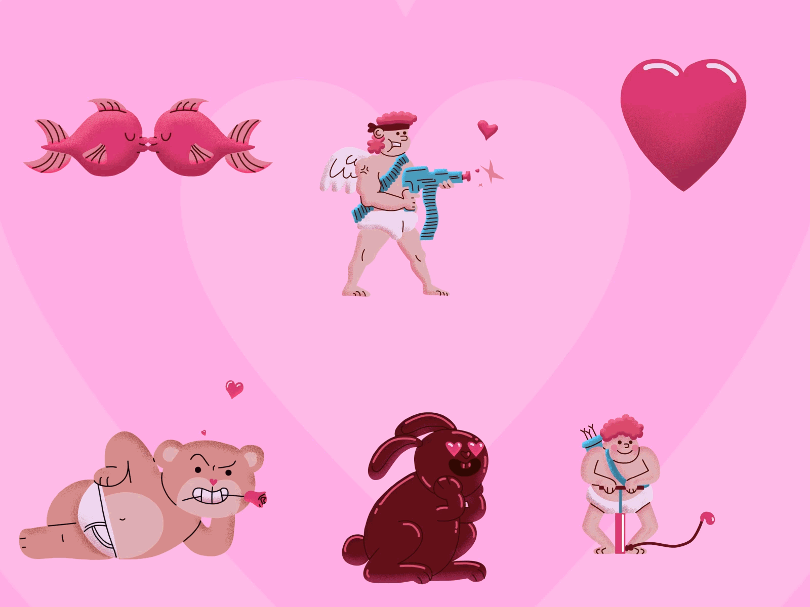 Valentine's Day GIF Stickers animation character cupid gif illustration loop love valentines day