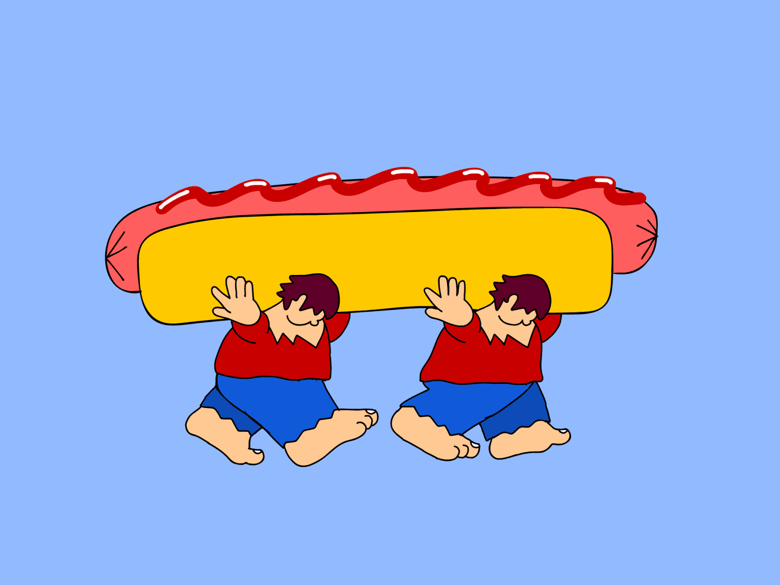 Hotdog servants GIF animation gif hotdogs loop walk cycle