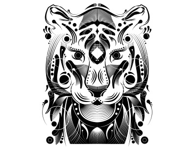 Tiger art brush illustration illustrator line pattern tiger