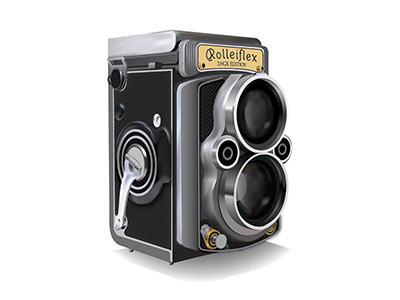 Rolleiflex camera illustration rolleiflex vintage