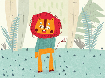 Lion animal book forest illustration lion