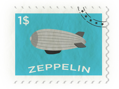 Zeppelin color design drawn illustration lettering project psd stamp typography vintage zeppelin