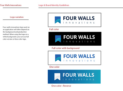Four Walls innovation logo design brand identity logo logo design logomachine logomark logotype mockups