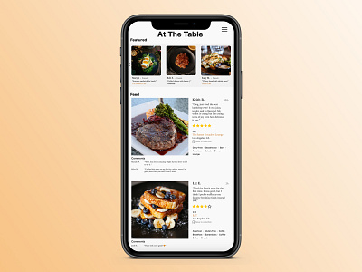 At The Table figma food foodie mobile mobile app mobile design social ui ui design