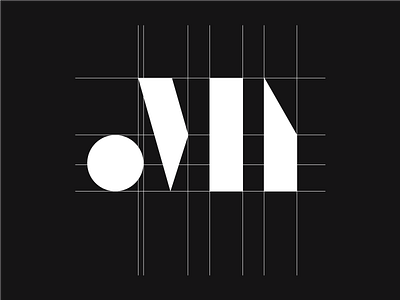 Abstract HM/HI logotype negative
