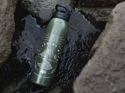 Water Bottle, Finished clean icon mountain outdoor product design water bottle