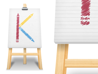 Kreative Kickstart Easel crayon easel icon wood