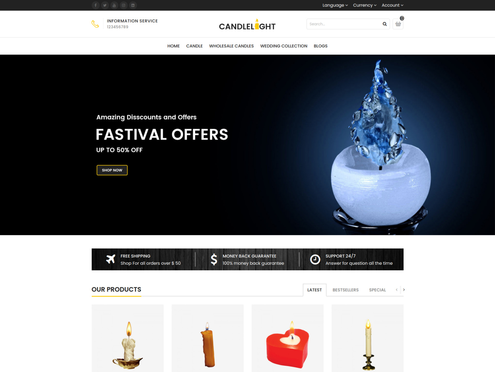 Candle Store Template by Mahardhi Technologies LLP on Dribbble