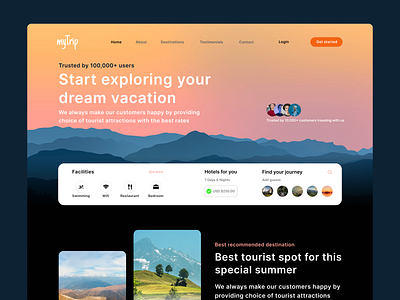 myTrip : Travel landing page