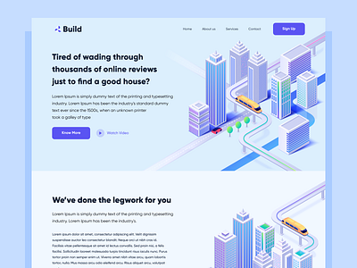 Build Landing UI 3d app blue branding buy design ecommerce graphic design home illustration landing real estate typography ui ux vector web ui website