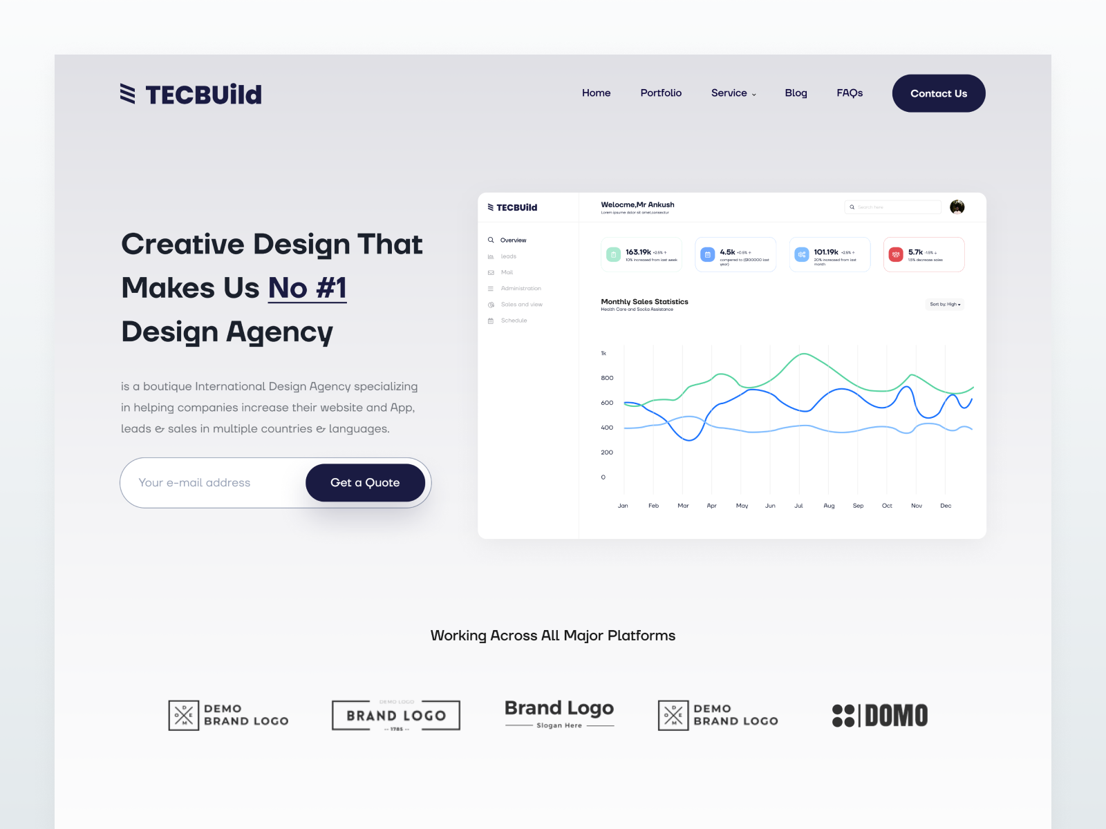 Creative landing Page UI by Ankush Syal on Dribbble