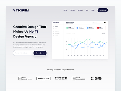 Creative landing Page UI agency dashboard design designer ecommerce free grey illustration software ui ux ux web ui