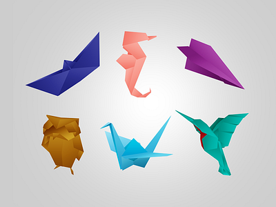 Origami airplane bird boat humming bird origami owl paper sea horse