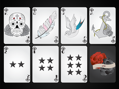 Contemporary tattoo theme playing cards