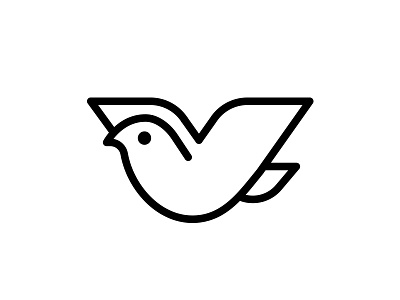 Dove animal bird logo minimal outline symbol