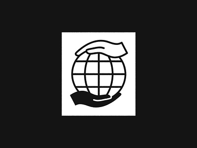 Connected By Humanity logo globe glyph hand logo outline symbol