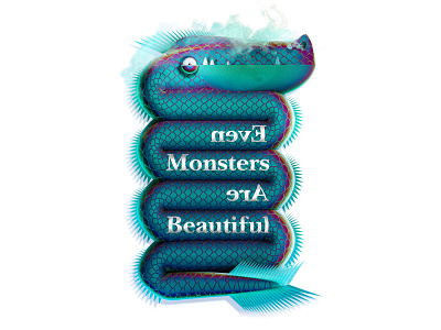 nǝvƎ Monsters ǝɿA Beautiful 3d blender blender 3d blender3d blender3dart blendercycles blue character character animation character design characterdesign dragon green illustration illustration art monster scales smoke spikes typography