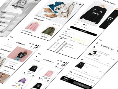 Shopping App concept. app design ecommerce figma ui ux